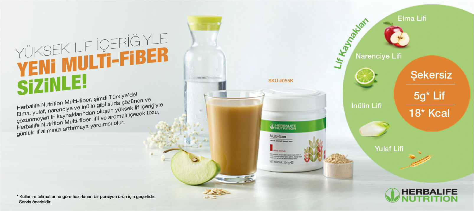 Herbalife Multi-Fiber Lifli ve Aromalı İçecek Tozu Elma 204 g ...